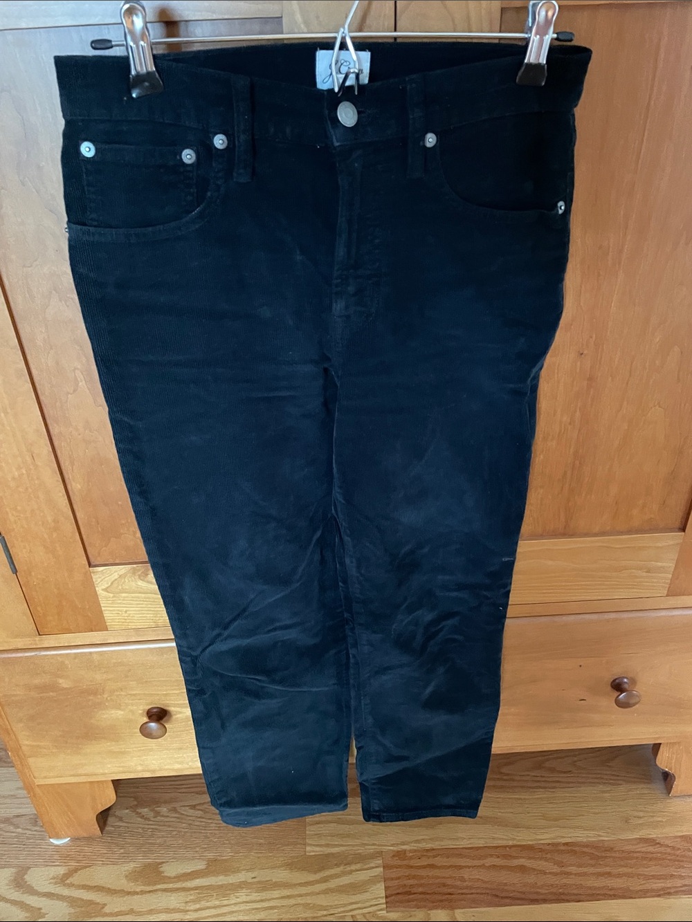 J. Crew Black Straight-Leg Corduroy Pants